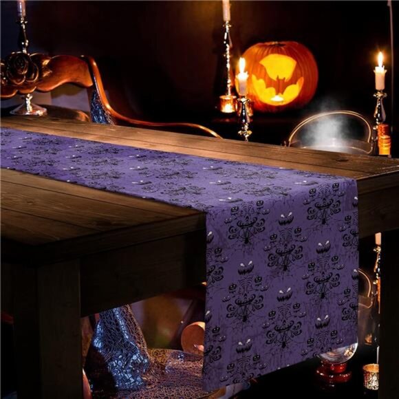 Halloween Table Runner – 13x70 Inch Fabric Decoration for Parties, Weddings - Picture 4 of 7